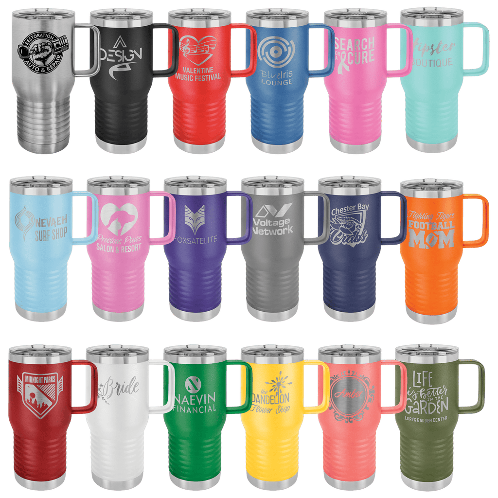 Personalized 20oz Travel Mug - Polar Camel Insulated Coffee Mug with Slider Lid