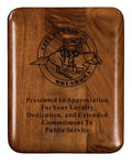 Elliptical Edge Round Corner Walnut Plaque
