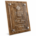 Barnwood Floating Glass Plaque