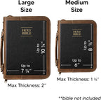 Personalized Leatherette Bible Cover - Custom Engraved Book Cover with Handle & Zipper