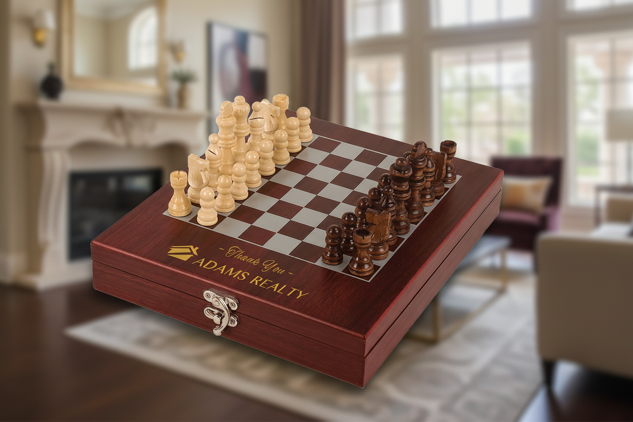 Rosewood Finish Chess Set