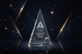 Crystal Triangle Award with Dual Font Bevels