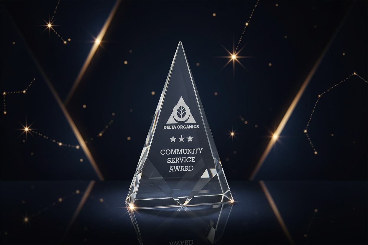Crystal Triangle Award with Dual Font Bevels