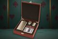 Rosewood Finish Flask Set
