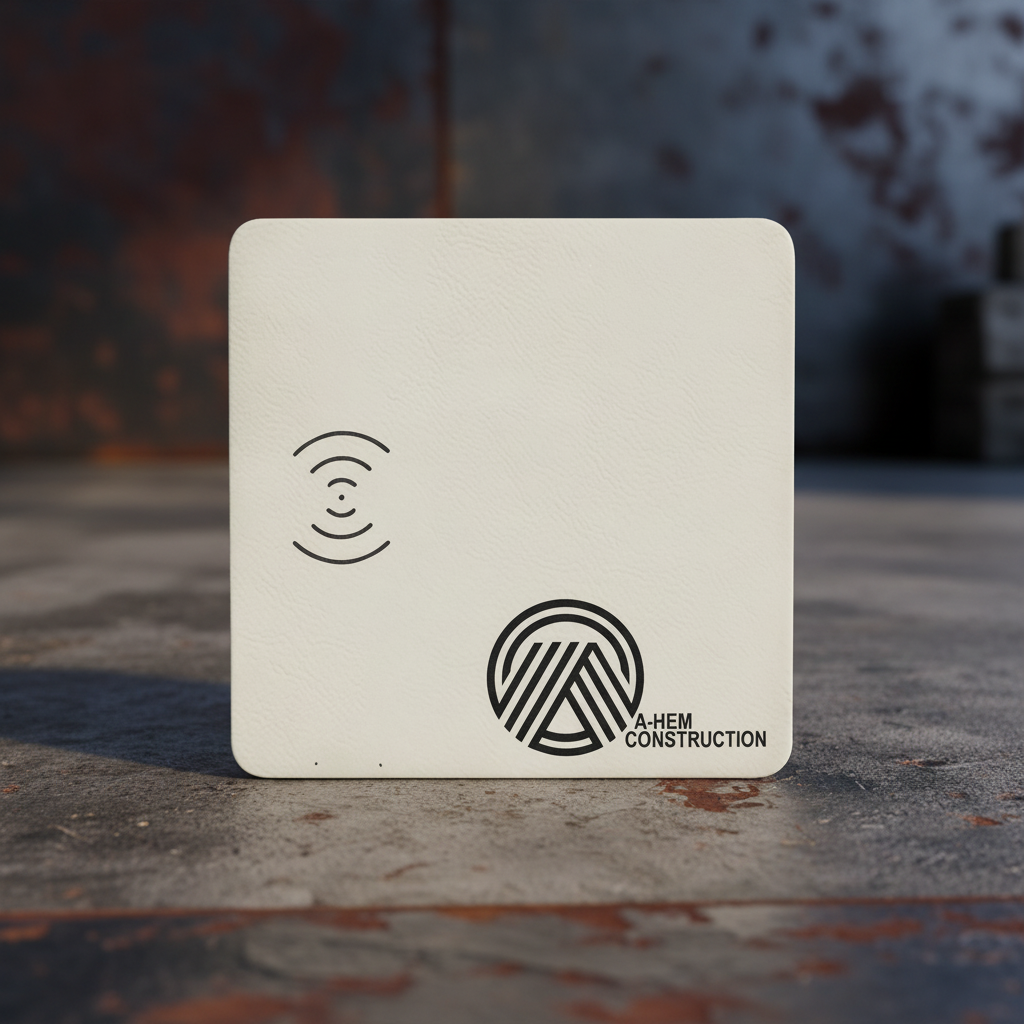 White 8" x 8" Laserable Leatherette Phone Charging Mat