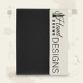 White Laserable Leatherette / Black 9 1/2" x 12" Canvas Portfolio with Note Pad