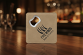 Light Brown 4" x 4" Square Laserable Leatherette Coaster with Bottle Opener