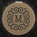 Light Brown 2 1/2" Laserable Leatherette Compact Mirror