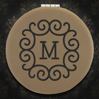 Light Brown 2 1/2" Laserable Leatherette Compact Mirror