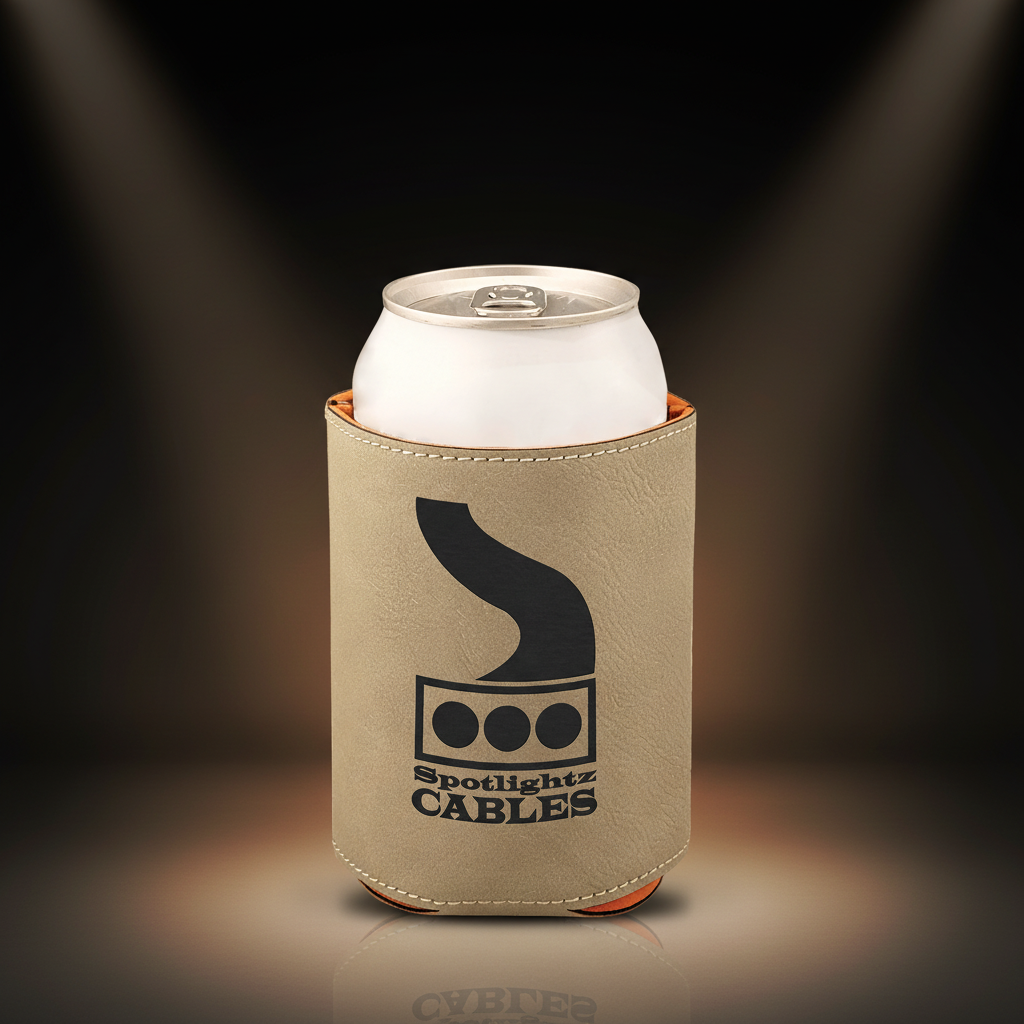 Light Brown 3 3/4" Laserable Leatherette Beverage Holder