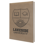 Light Brown 7" x 9 3/4" Laserable Leatherette Journal with Lined Notepad