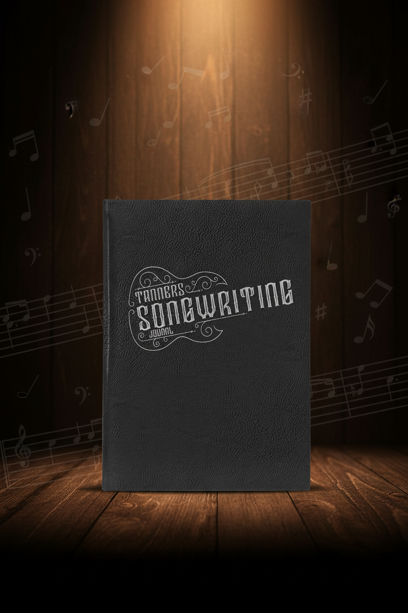 Black/Silver 7" x 9 3/4" Laserable Leatherette Journal with Lined Notepad