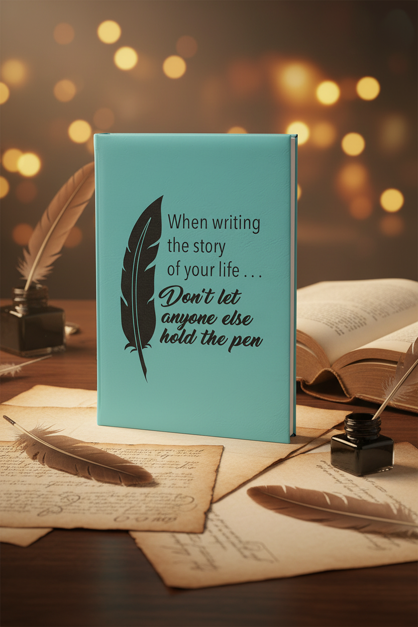 Teal 7" x 9 3/4" Laserable Leatherette Journal with Lined Notepad