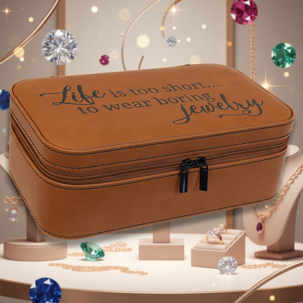 Rawhide 7 1/2" X 4 1/2" Laserable Leatherette Jewelry Box
