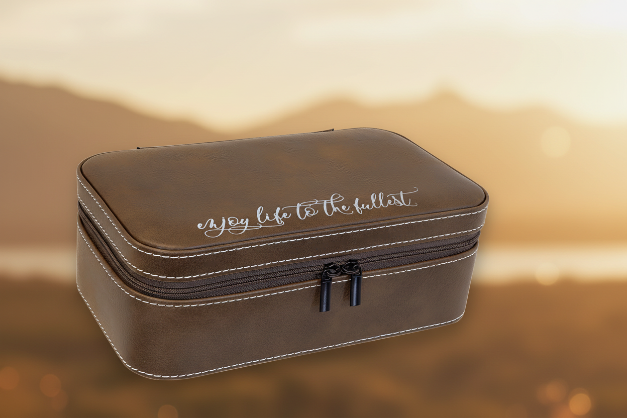 Rustic/Silver 7 1/2" X 4 1/2" Laserable Leatherette Jewelry Box