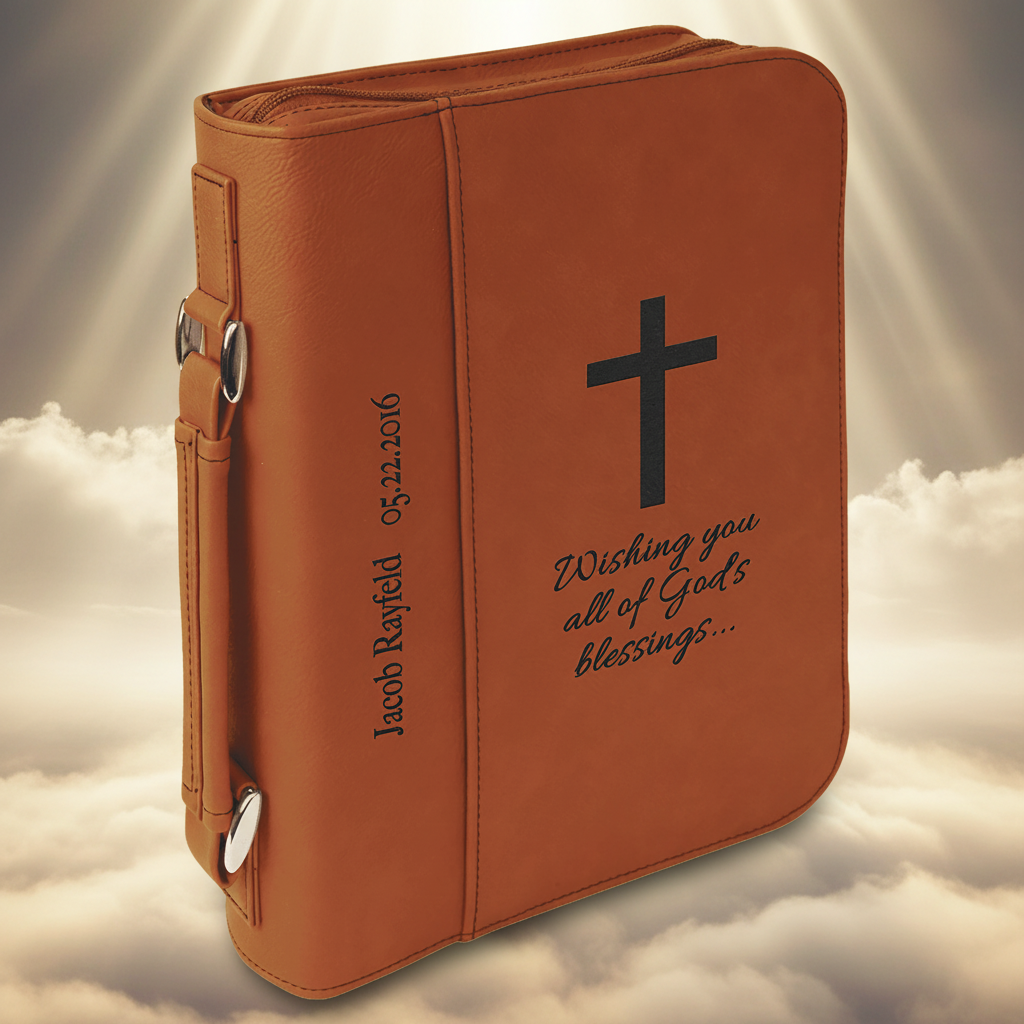 Rawhide 7 1/2" x 10 3/4" Leatherette Book/Bible Cover with Handle & Zipper
