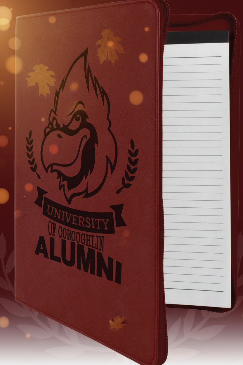 Rose 9 1/2" x 12" with Zipper Laserable Leatherette Portfolio with Notepad