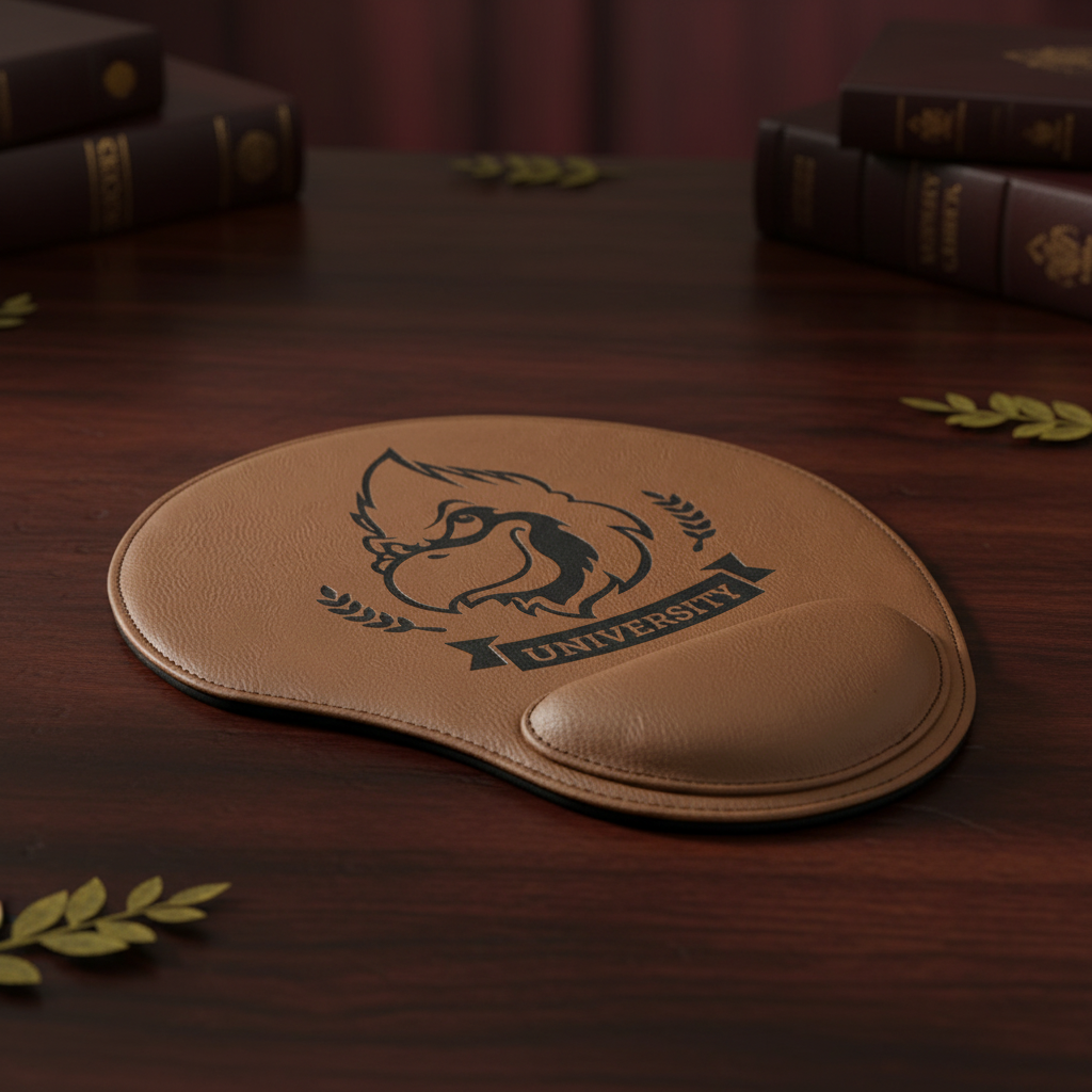 Dark Brown 9" x 10 1/4" Laserable Leatherette Mouse Pad