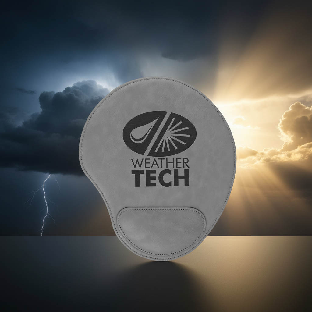 Gray 9" x 10 1/4" Laserable Leatherette Mouse Pad