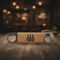 Light Brown 1 1/2" x 7" Laserable Leatherette Bottle Opener