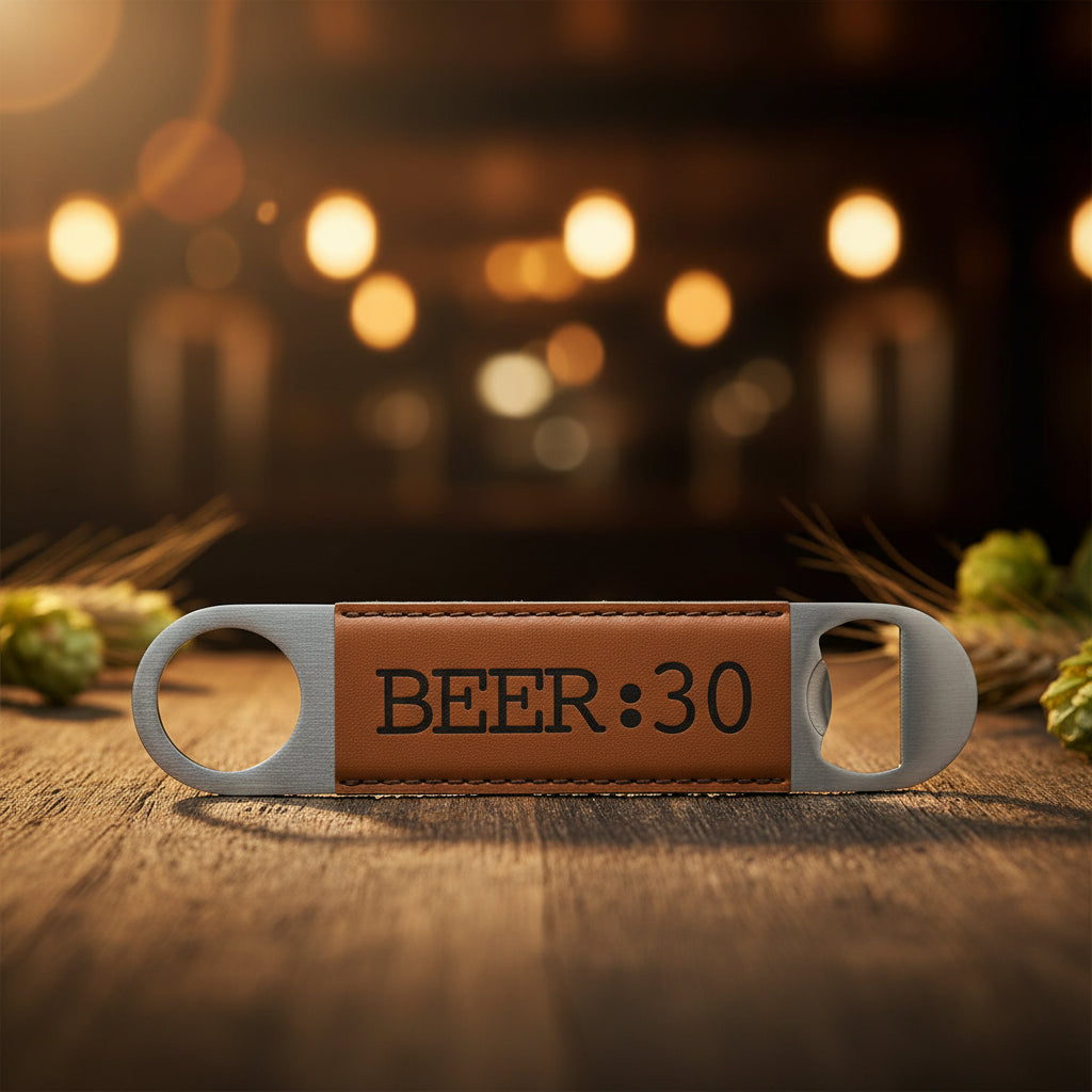 Rawhide 1 1/2" x 7" Laserable Leatherette Bottle Opener