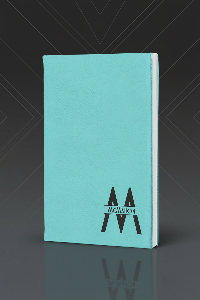 Teal 5 1/4" x 8 1/4" Laserable Leatherette Journal with Lined Notepad