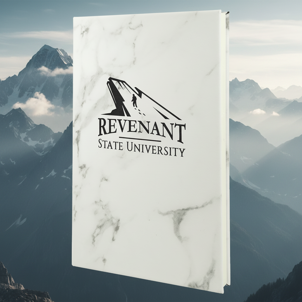 White Marble 5 1/4" x 8 1/4" Laserable Leatherette Journal with Lined Notepad