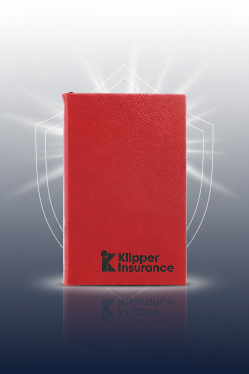 Red 5 1/4" x 8 1/4" Laserable Leatherette Journal with Lined Notepad