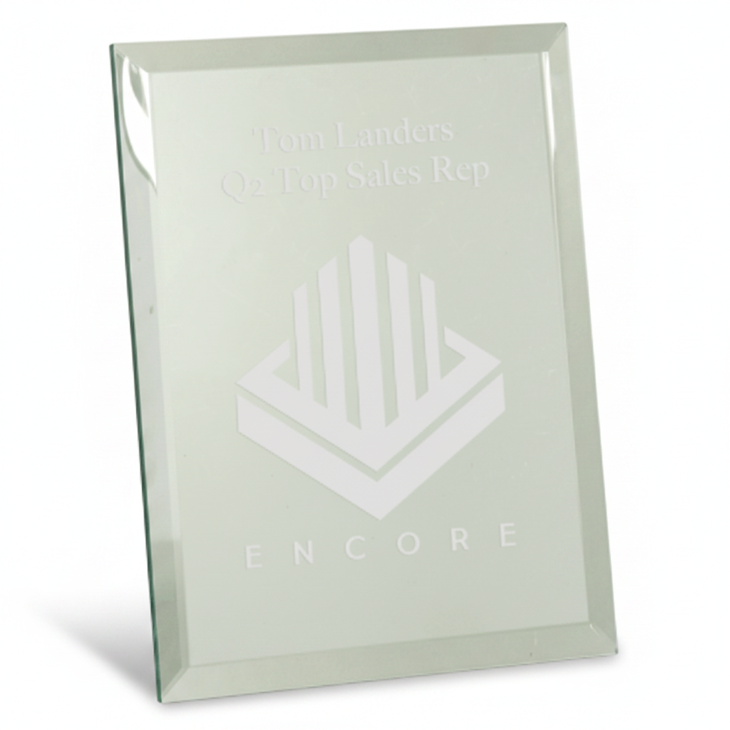 Clear Glass Mirror Plaque