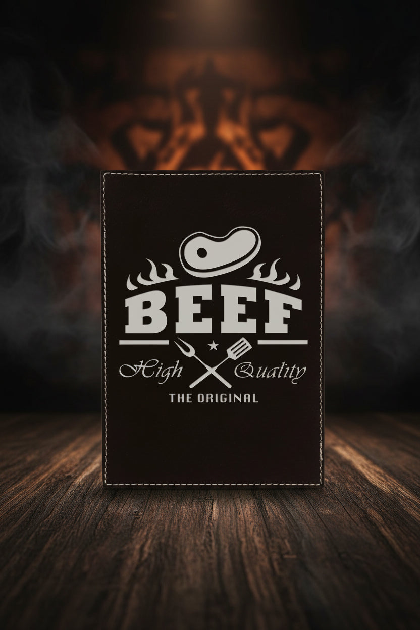 Black/Silver 7" x 9" Laserable Leatherette Plaque