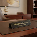 Black/Gold 10 1/2" Laserable Leatherette Desk Wedge