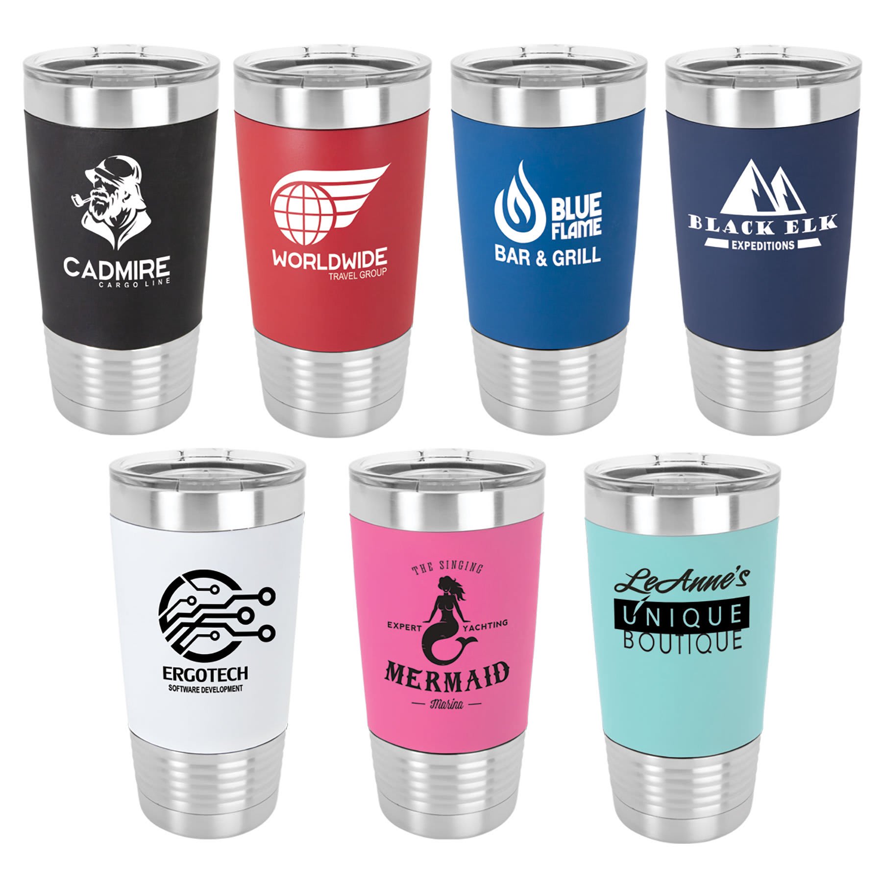 20oz Tumbler with Silicone Grip - Insulated Stainless Steel