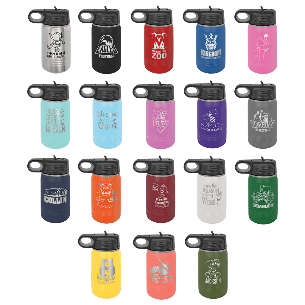 Polar Camel Water Bottle with Flip Top & Straw - 12 oz