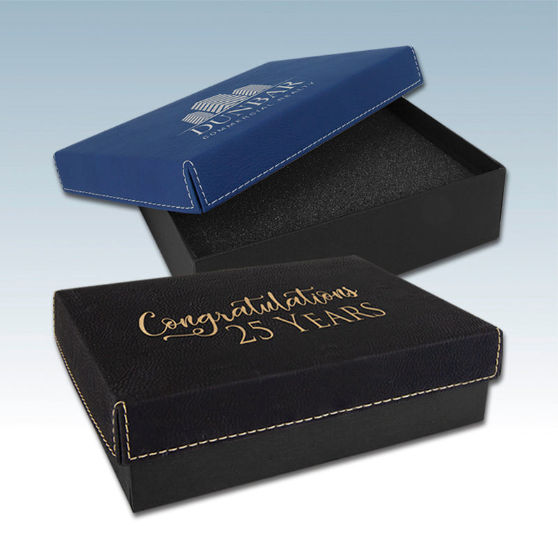 Gift Box with Laserable Leatherette Lid
