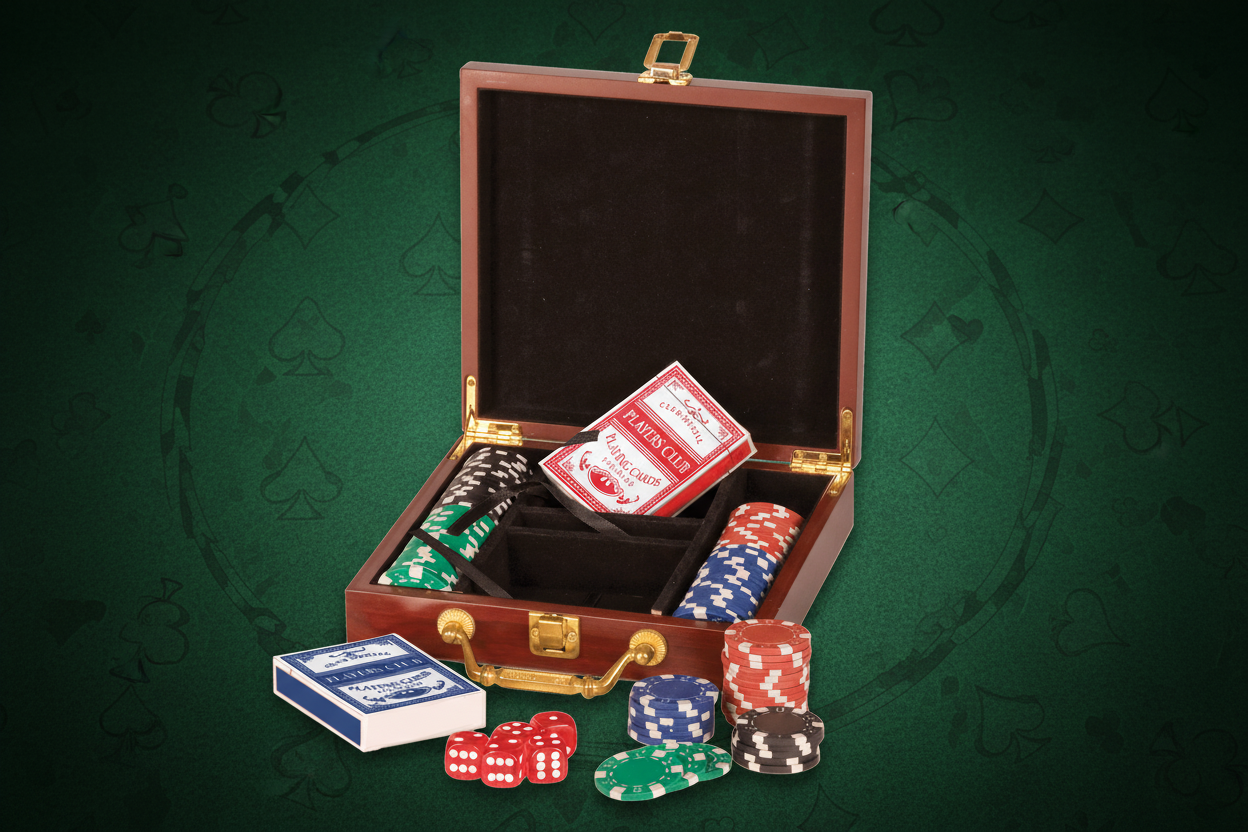 Rosewood Finish 100 Chip Poker Set