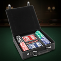 Black/Gold Laserable Leatherette 100 Chip Poker Set