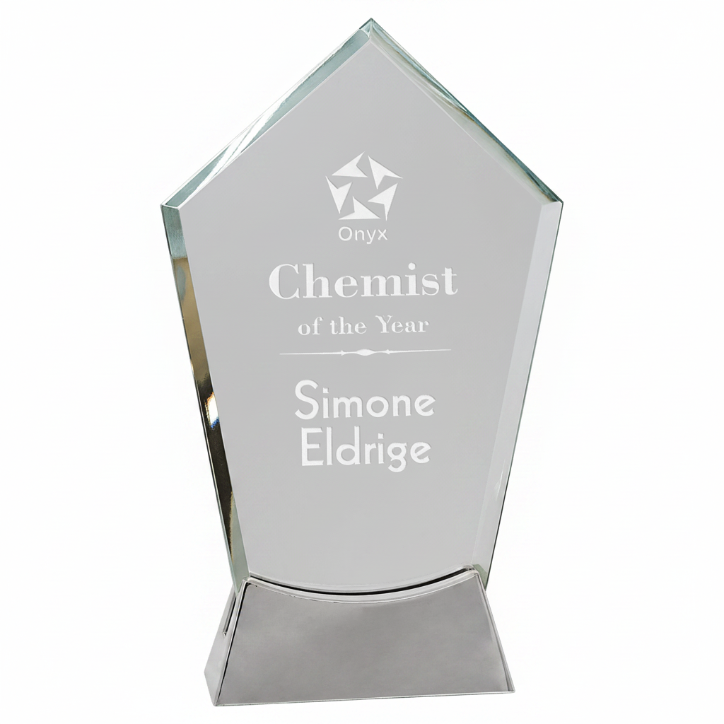 8 1/2" Peak Platinum Glass with Full Metal Base