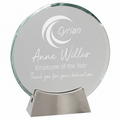 6 1/4" Round Platinum Glass with Full Metal Base