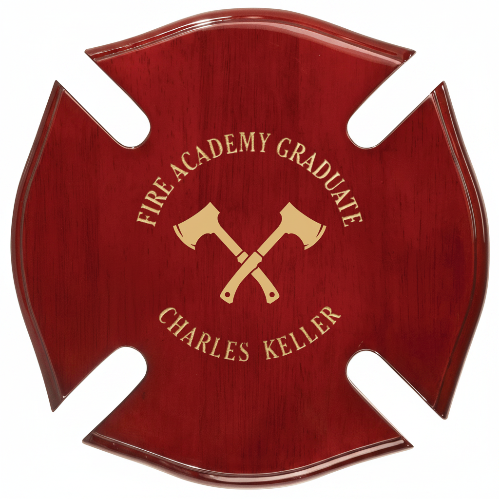 10" x 10" Rosewood Piano Finish Maltese Cross Plaque