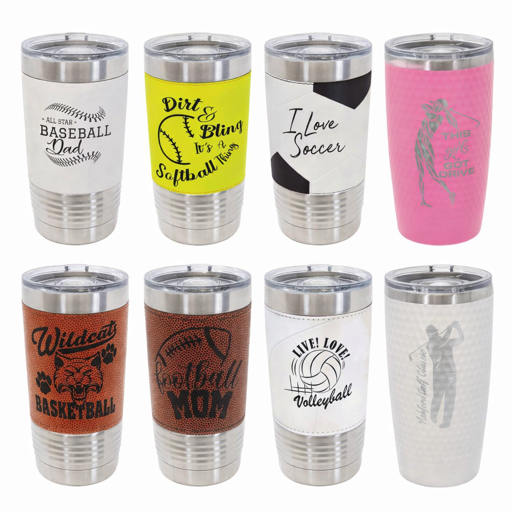 Custom Engraved 20oz Leatherette Sports Bottle - Laser Personalization