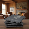 4" x 4" Square Slate Coaster Set-6 Piece