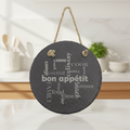 7" Round Slate Decor with Hanger String