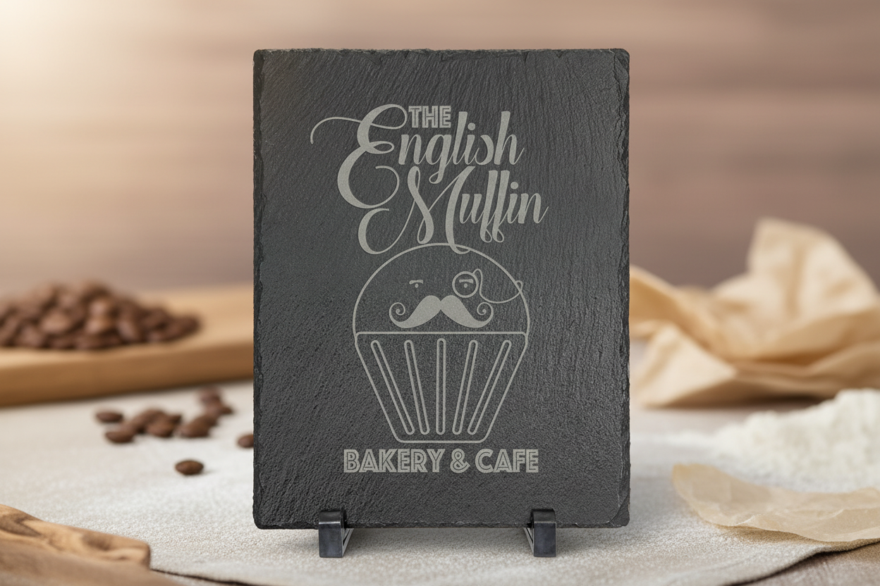 9" x 7" Rectangle Slate Decor with Plastic Feet