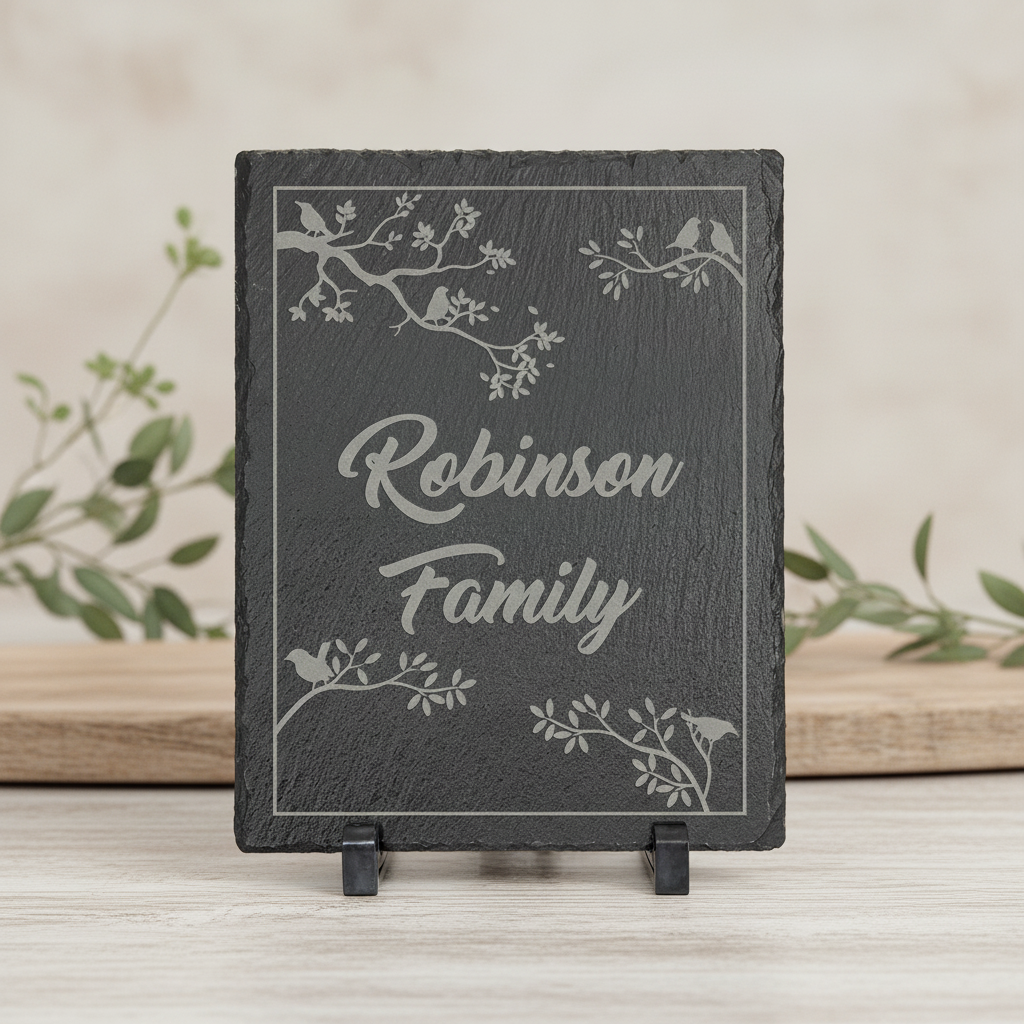 10" x 8" Rectangle Slate Decor with Plastic Feet