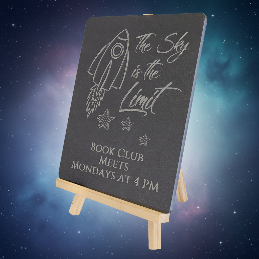 8 1/4" x 9 1/2" Wood/Slate Easel