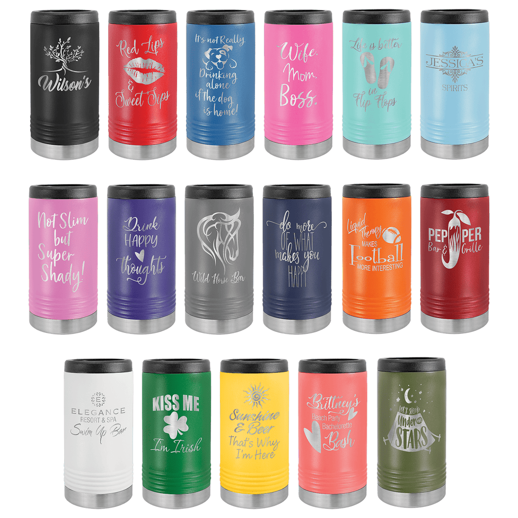 Personalized Slim Can Cooler - Polar Camel Insulated Beverage Holder
