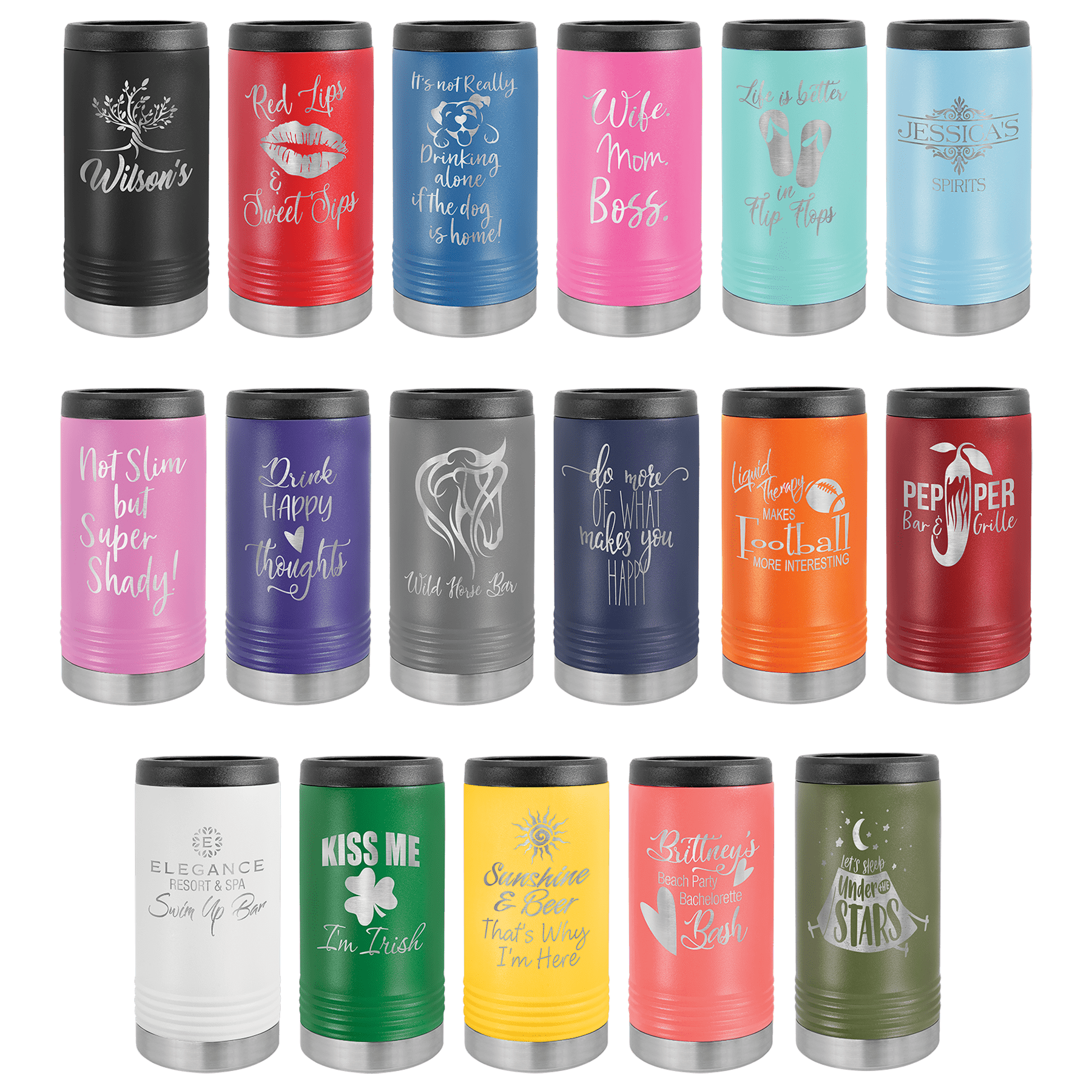 Personalized Slim Can Cooler - Polar Camel Insulated Beverage Holder