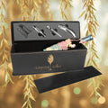 Black/Gold Laserable Leatherette Single Wine Box with Tools