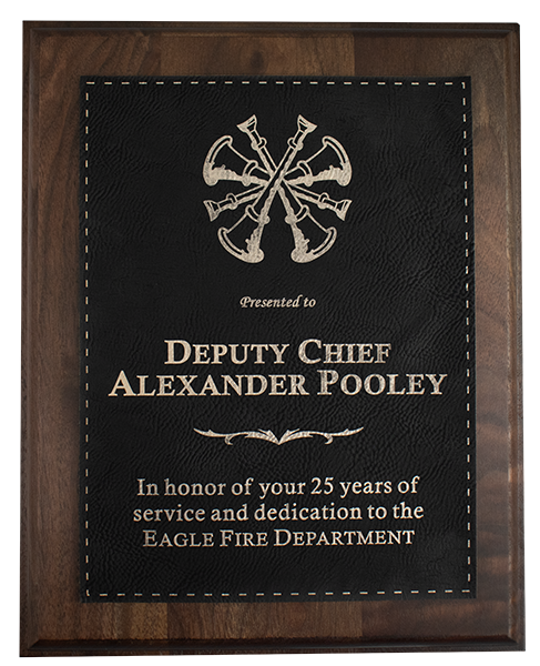 Leatherette Plate with Solid Walnut Plaques