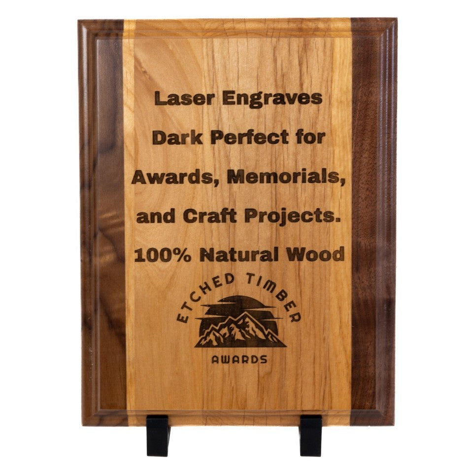 Genuine Red Alder & Walnut Wood Plaque